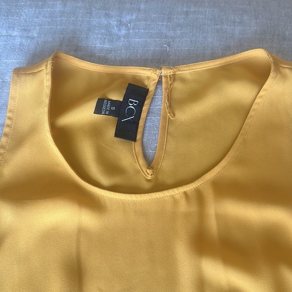 BCX Mustard Yellow Cold Shoulder Top - Picture 2 of 7